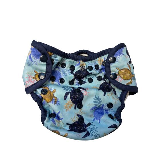 THIRSTIES Size 2 Cloth Diaper Covers 9-36 months 18-40 lbs Adjustable Ocean Sea - Picture 4 of 5